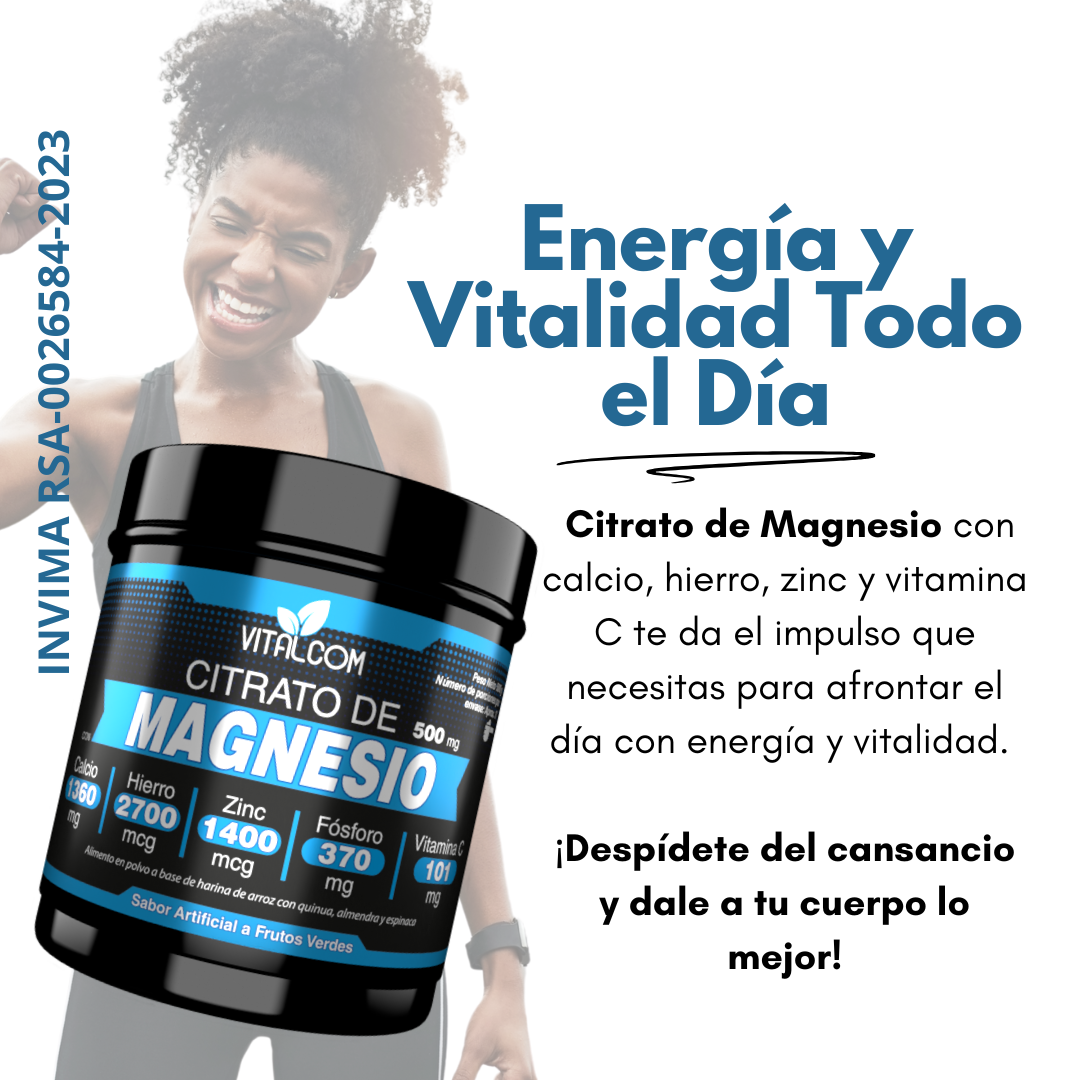 CITRATO DE MAGNESIO VITALCOM 500MG || ENERGÍA Y VITALIDAD TODO EL DÍA