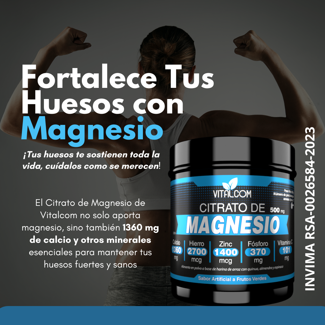 CITRATO DE MAGNESIO VITALCOM 500MG || ENERGÍA Y VITALIDAD TODO EL DÍA