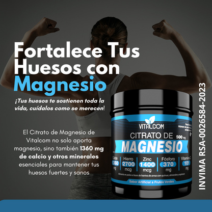 CITRATO DE MAGNESIO VITALCOM 500MG || ENERGÍA Y VITALIDAD TODO EL DÍA