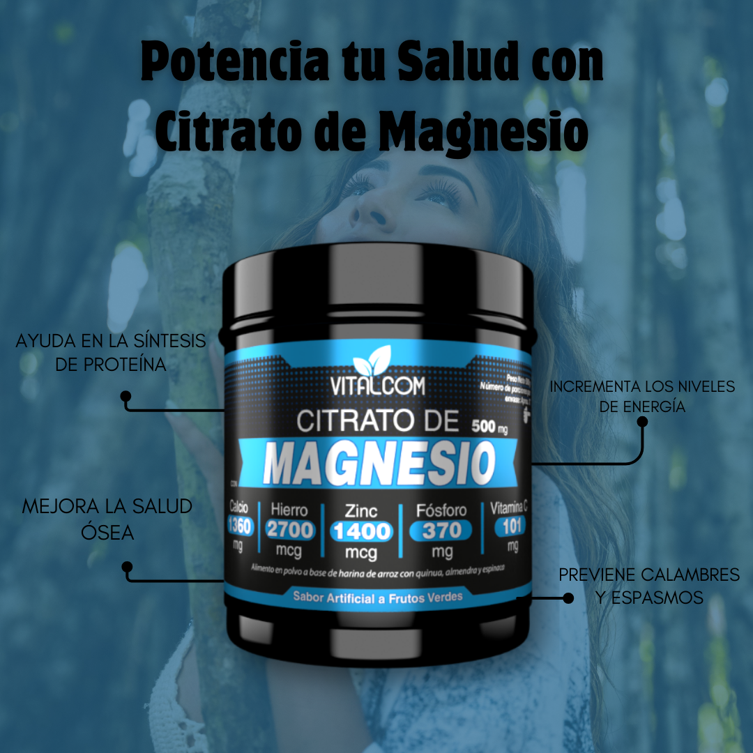 CITRATO DE MAGNESIO VITALCOM 500MG || ENERGÍA Y VITALIDAD TODO EL DÍA