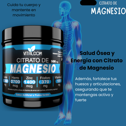 CITRATO DE MAGNESIO VITALCOM 500MG || ENERGÍA Y VITALIDAD TODO EL DÍA